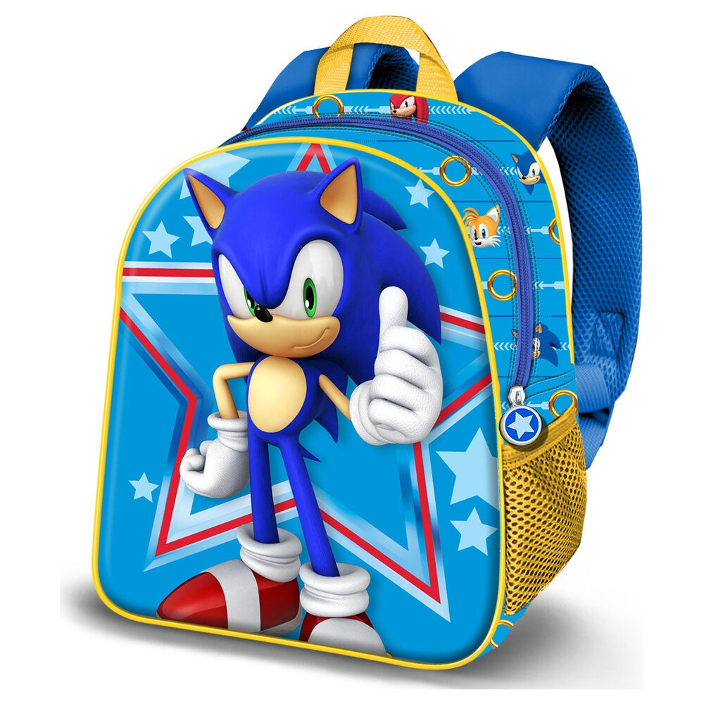 Mochila Pré-Escolar 3D Star Sonic the Hedgehog 31cm