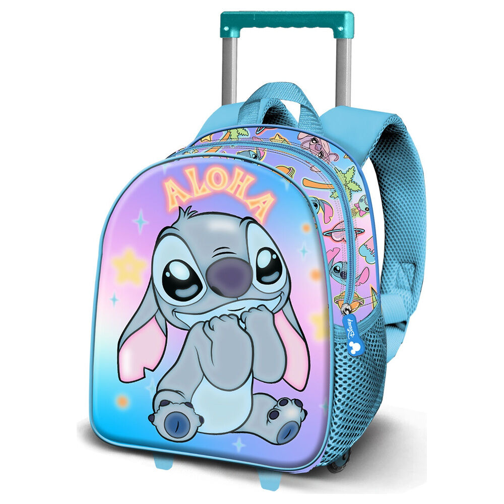 Mochila Pré-Escolar Trolley 3D Aloha Stitch Disney 31cm