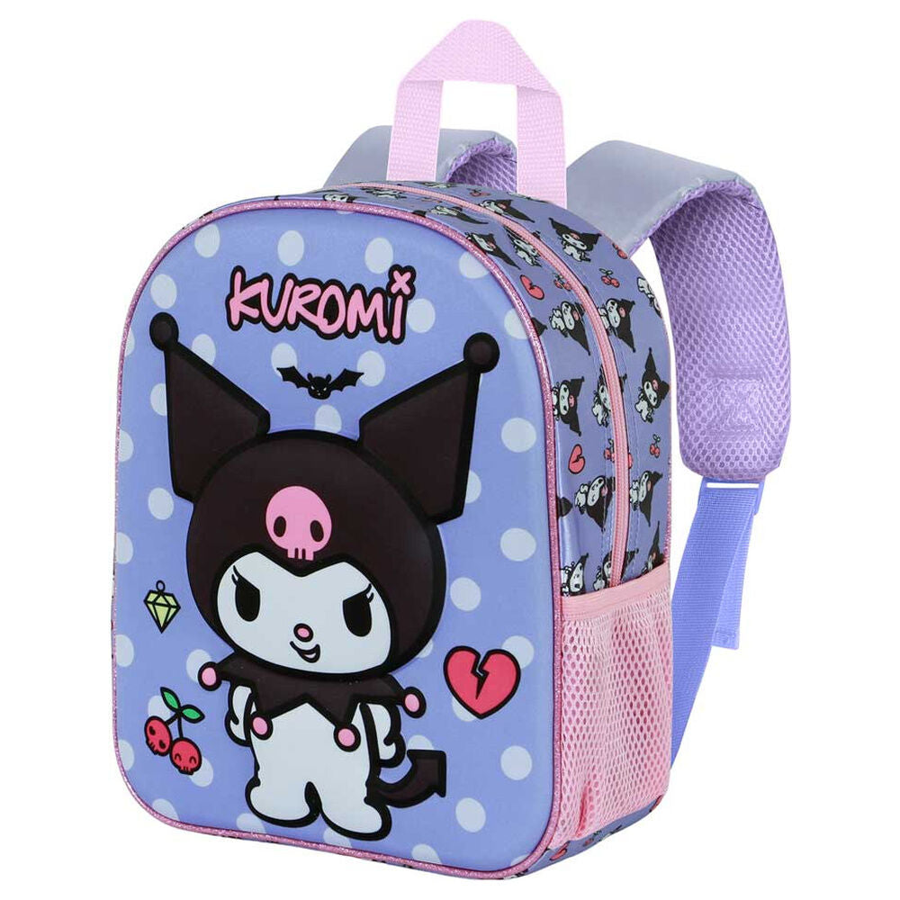 Mochila Pré-Escolar 3D Rebel Kuromi Hello Kitty and Friends 30cm