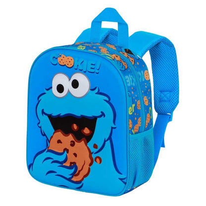 Mochila Pré-Escolar 3D Cookie Monster Rua Sésamo 30cm