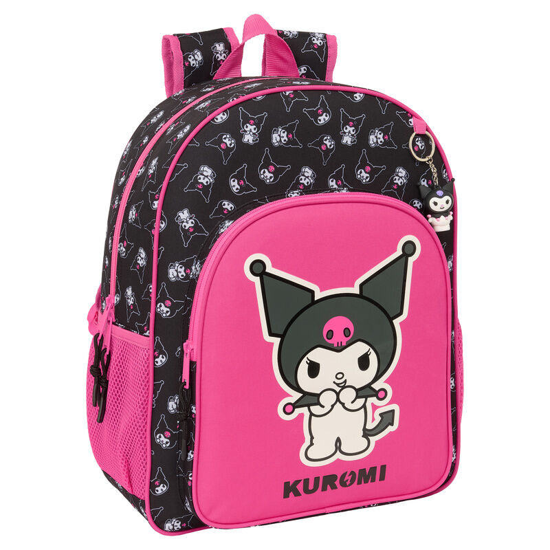 Mochila Escolar Adaptável Kuromi Hello Kitty 42cm