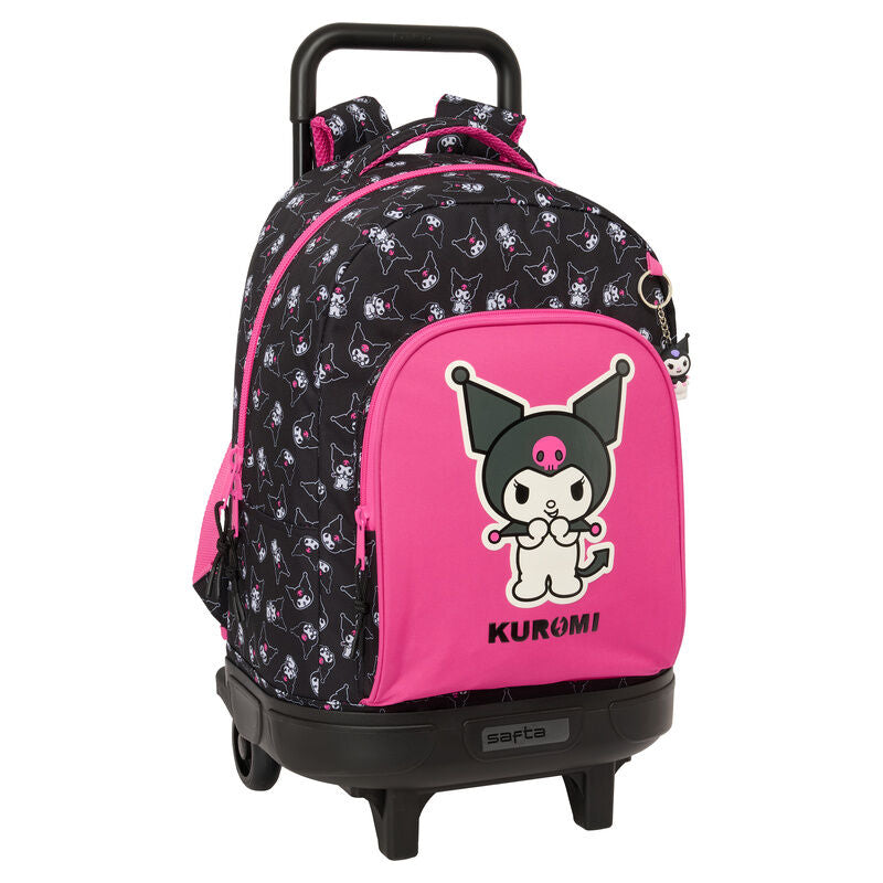 Mochila Escolar Trolley Kuromi Hello Kitty 45cm