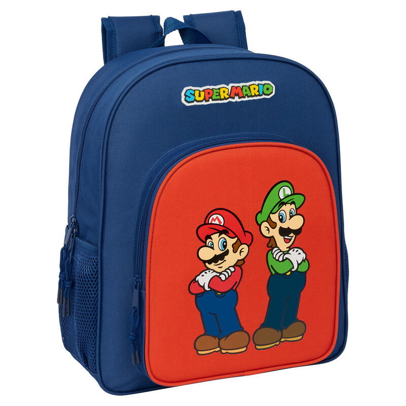Mochila Escolar Média Mamma Mia Super Mario Bros 38cm Adaptável