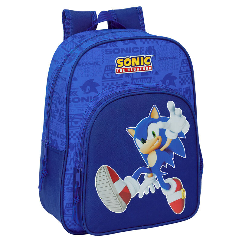 Mochila Pré-Escolar Sonic the Hedgehog 34cm Adaptável