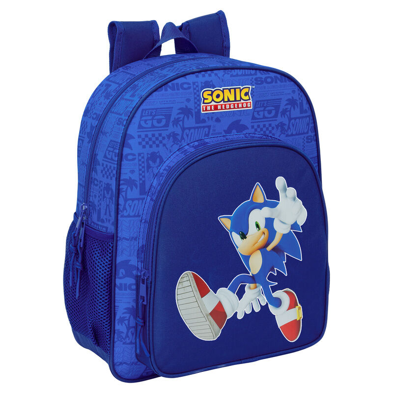 Mochila Escolar Média Sonic the Hedgehog 38cm Adaptável
