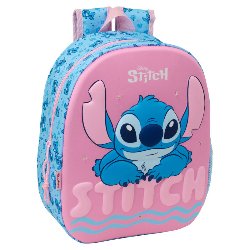 Mochila Pré-Escolar 3D LED Stitch Disney 33cm