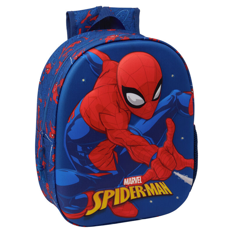 Mochila Pré-Escolar 3D LED Spiderman Marvel 33cm