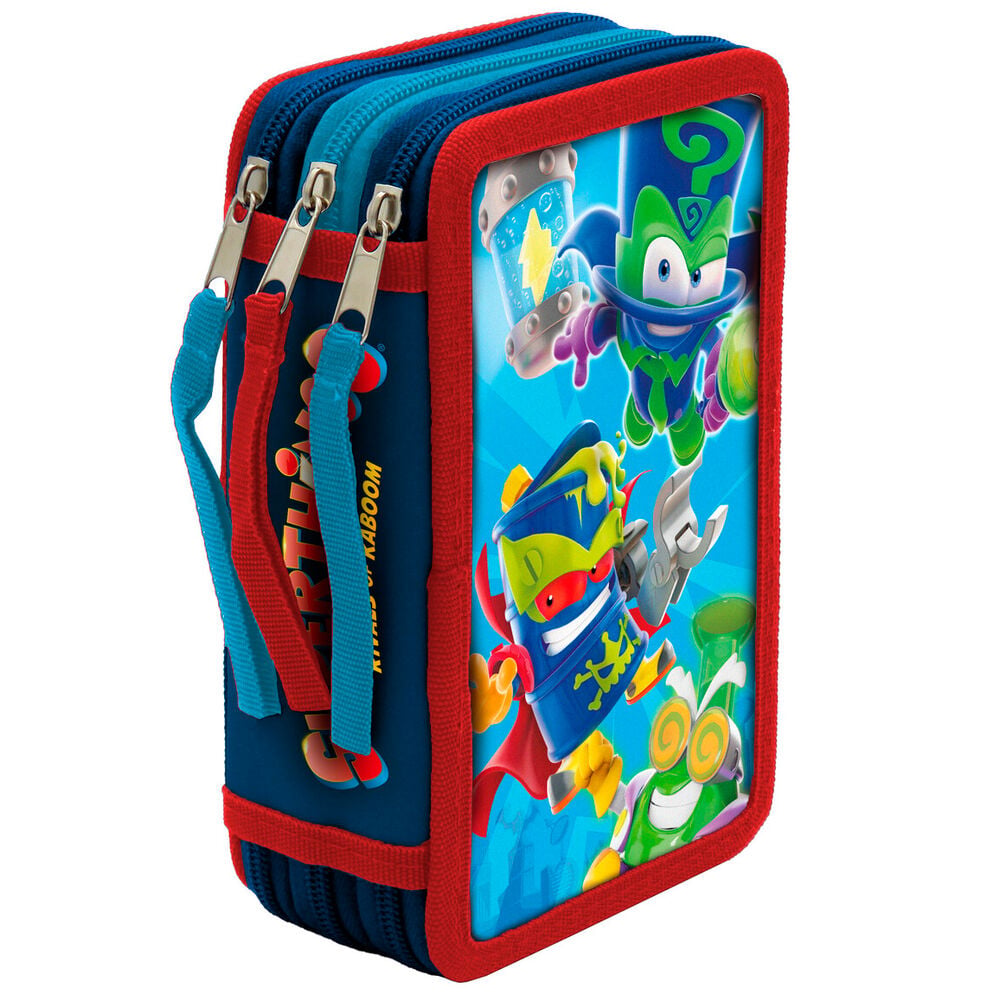 Estojo Triplo com Material Escolar Superthings 39pcs