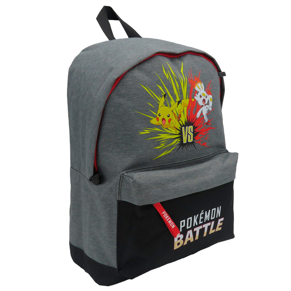 Mochila Escolar Adaptável Battle Pokemon 41cm