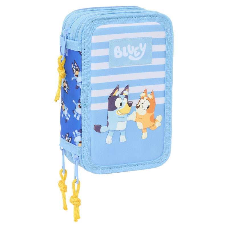 Estojo Triplo com Material Escolar Lets Play Bluey 37pcs