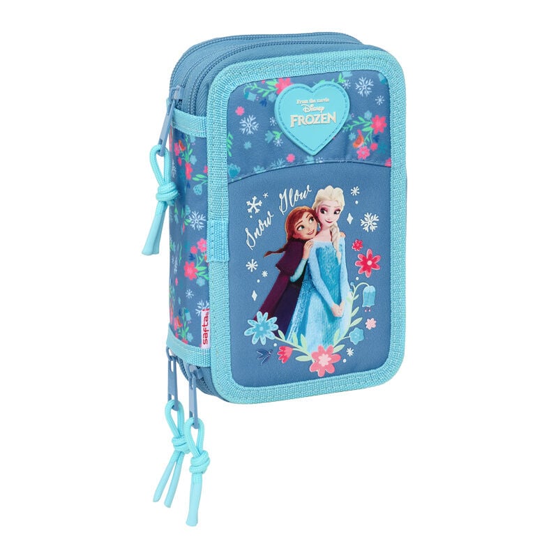 Estojo Triplo com Material Escolar Frozen Disney 37pcs
