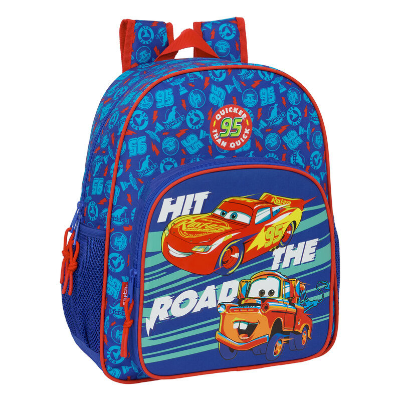 Mochila Escolar Média Adaptável Cars Disney Pixar 38cm