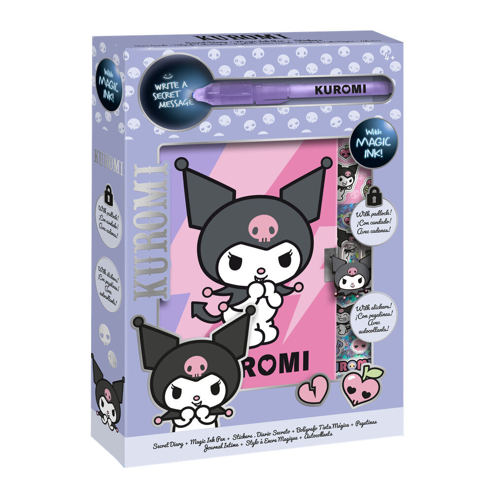 Diário + Caneta Mágica Kuromi Hello Kitty