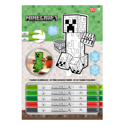Set de Papelaria para Pintar Figura 2D com Marcadores Minecraft