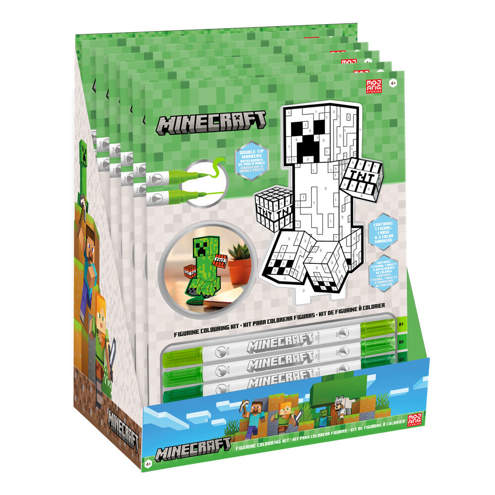 Set de Papelaria para Pintar Figura 2D com Marcadores Minecraft