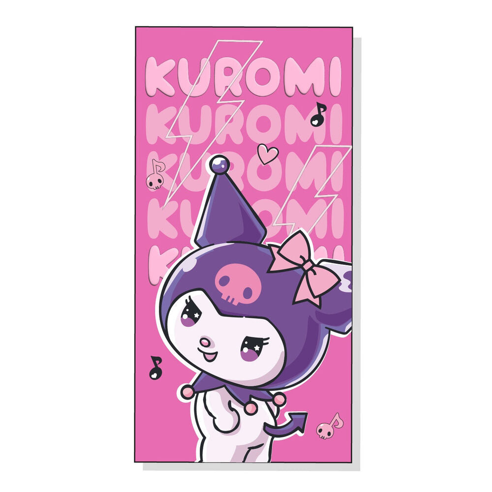 Toalha de Praia Microfibra Kuromi Hello Kitty