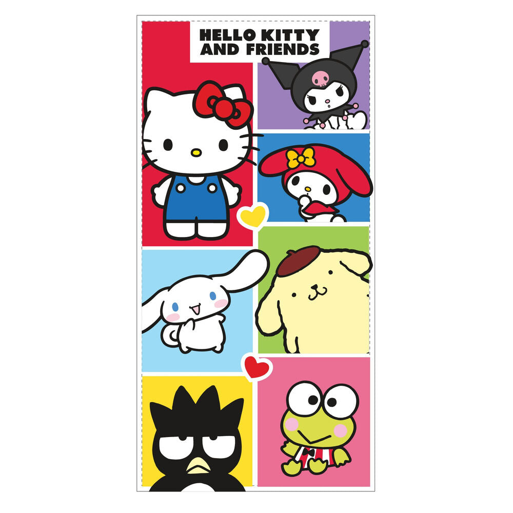 Toalha de Praia Microfibra Hello Kitty and Friends