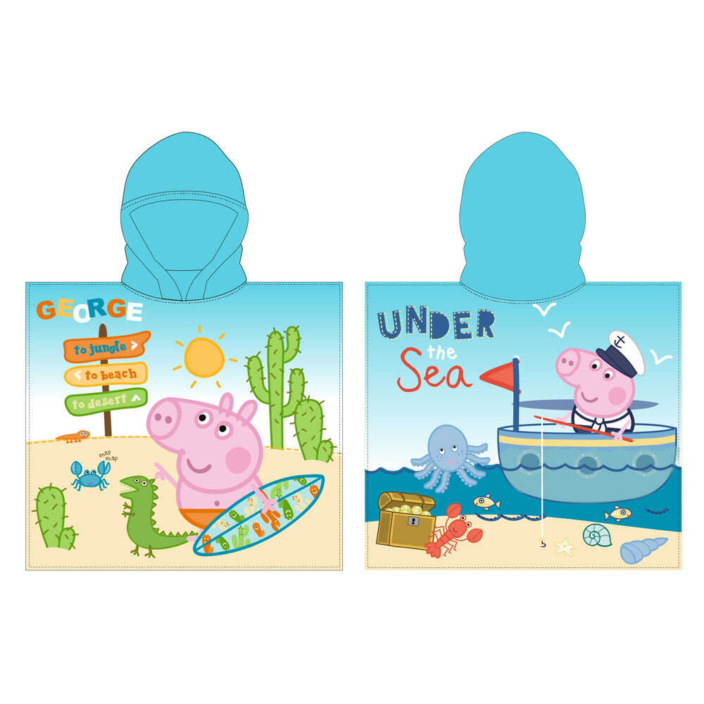 Poncho de Praia Microfibra George Peppa Pig
