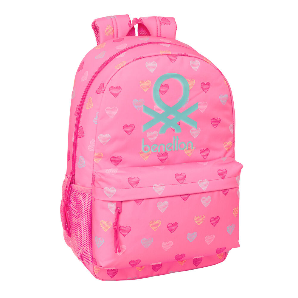 Mochila Escolar Heart Benetton 46cm Adaptável