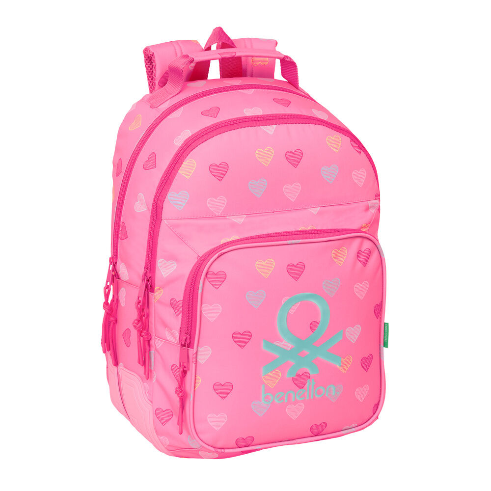 Mochila Escolar Heart Benetton 42cm Adaptável