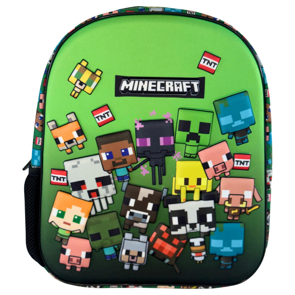 Mochila Pré-Escolar 3D Characters Minecraft 30cm