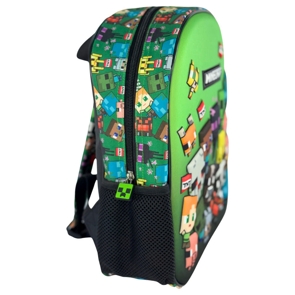 Mochila Pré-Escolar 3D Characters Minecraft 30cm