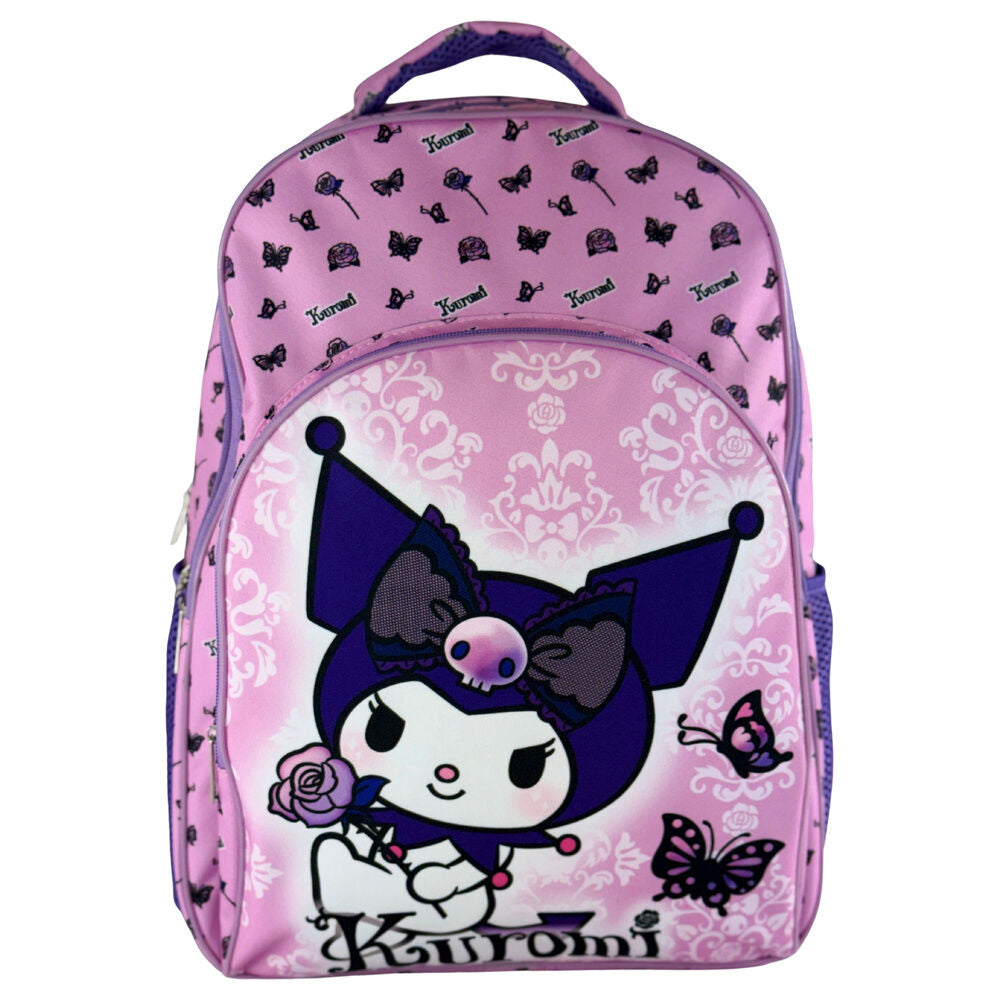 Mochila Escolar Purple Kuromi Hello Kitty 42cm
