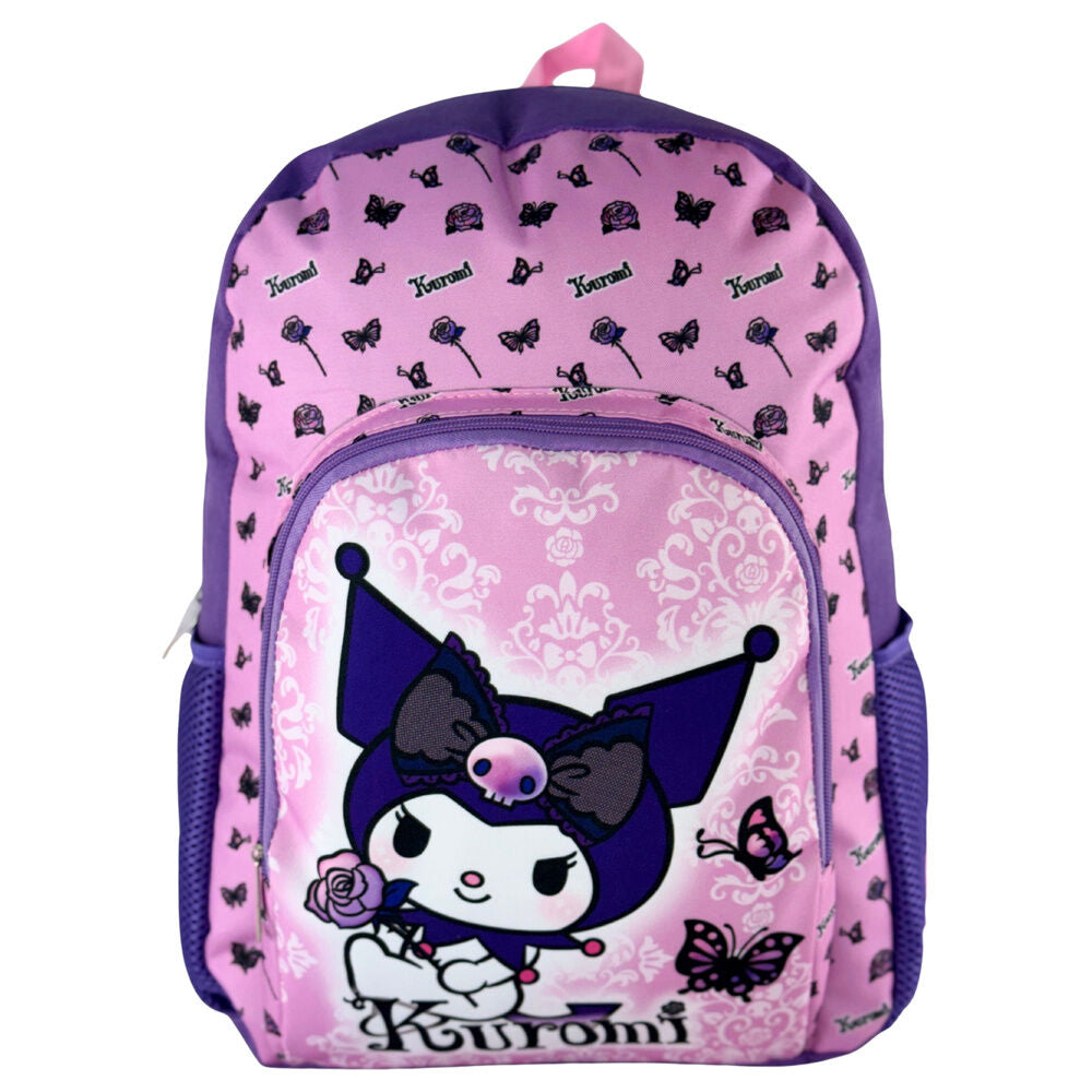 Mochila Escolar Purple Kuromi Hello Kitty 40cm