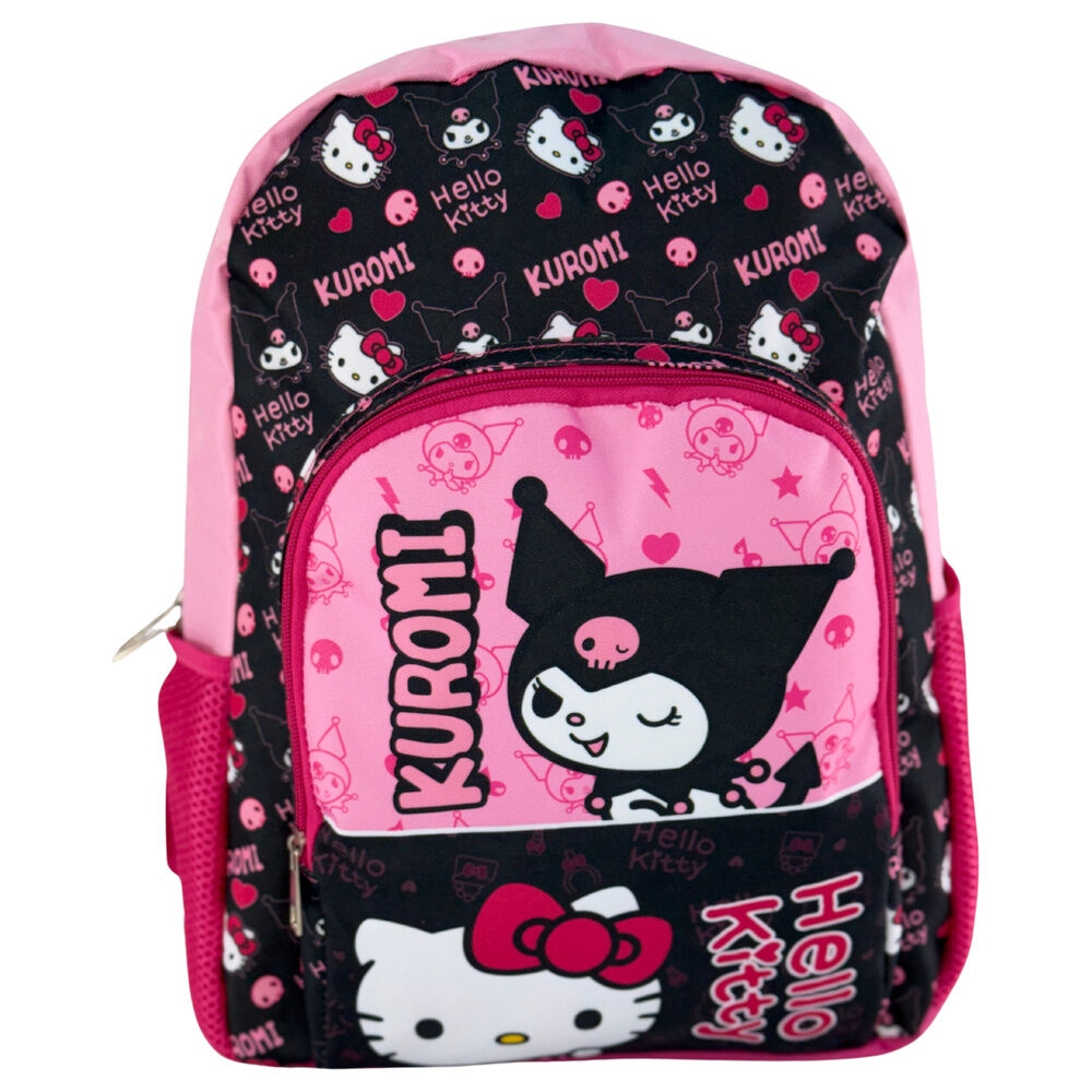 Mochila Escolar Kuromi &amp; Hello Kitty 40cm