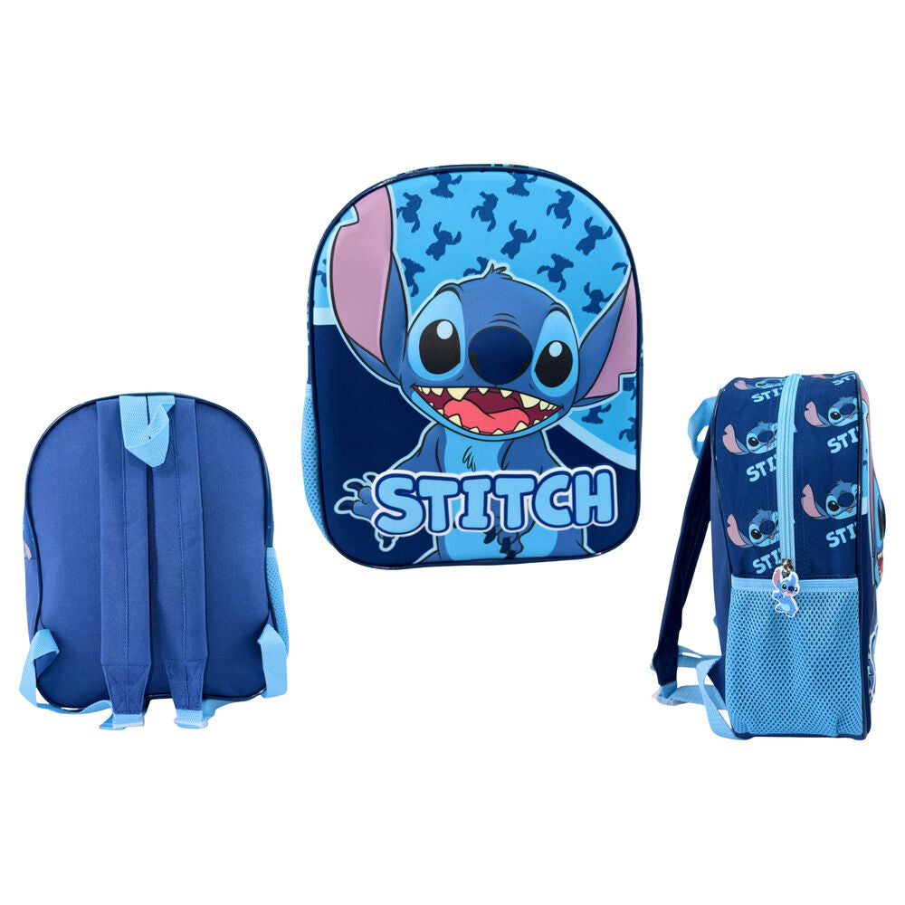 Mochila Pré-Escolar 3D Abstract Stitch Disney 30cm