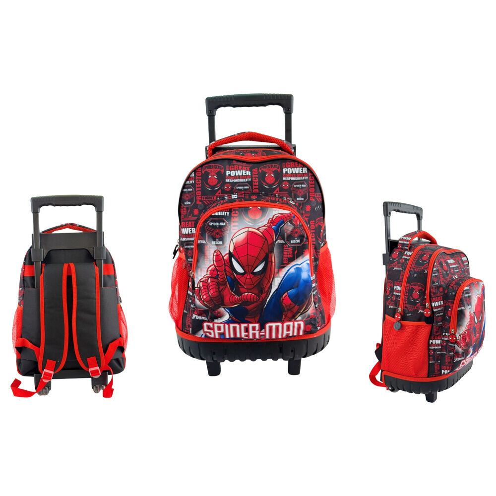Mochila Escolar Trolley Hero Spiderman Marvel 44cm