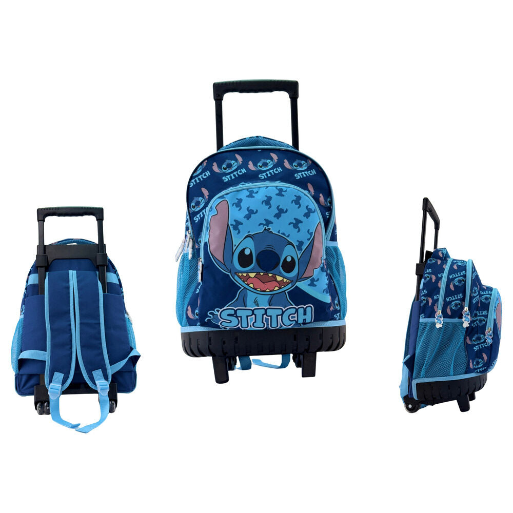 Mochila Escolar Trolley Abstract Stitch Disney 44cm