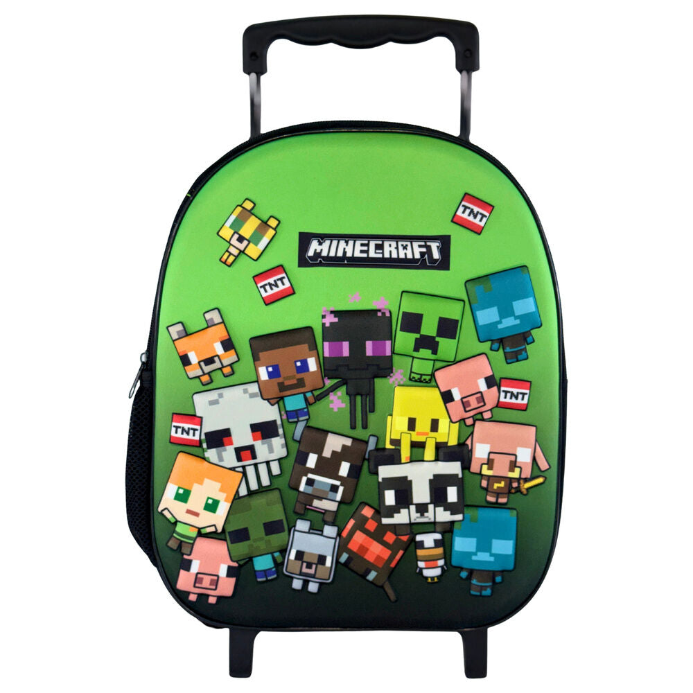 Mochila Pré-Escolar Trolley 3D Characters Minecraft 32cm