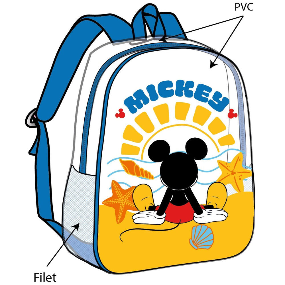Mochila de Praia Transparente Anti-Areia Mickey Disney 31cm