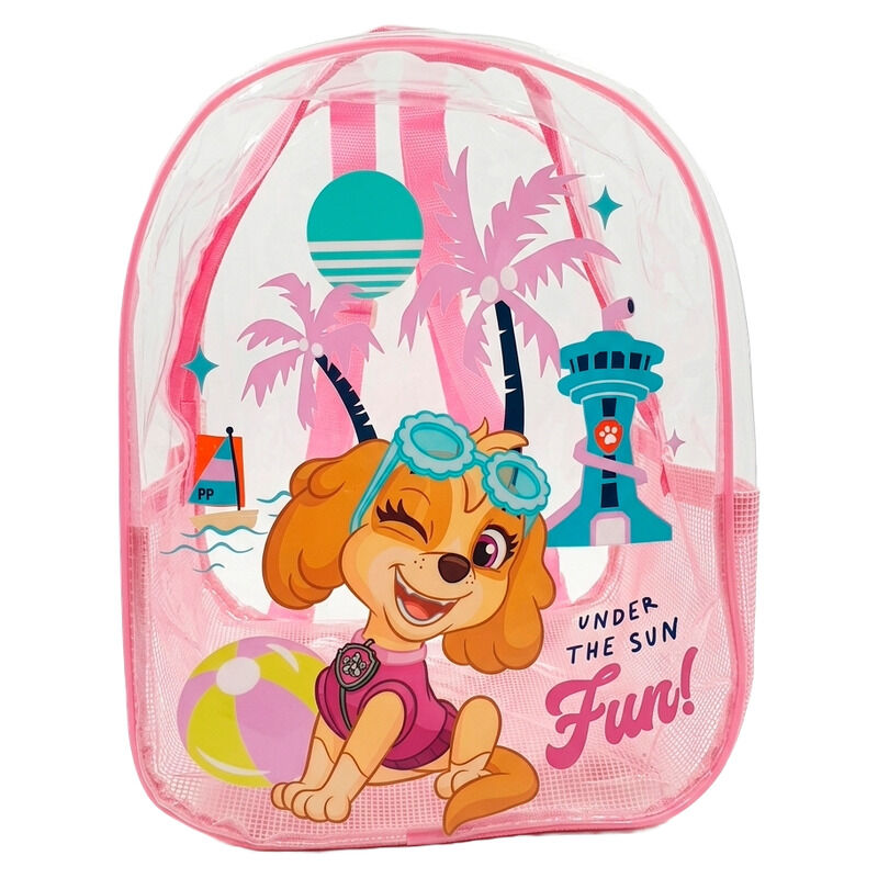 Mochila de Praia Transparente Anti-Areia Skye Patrulha Pata 31cm