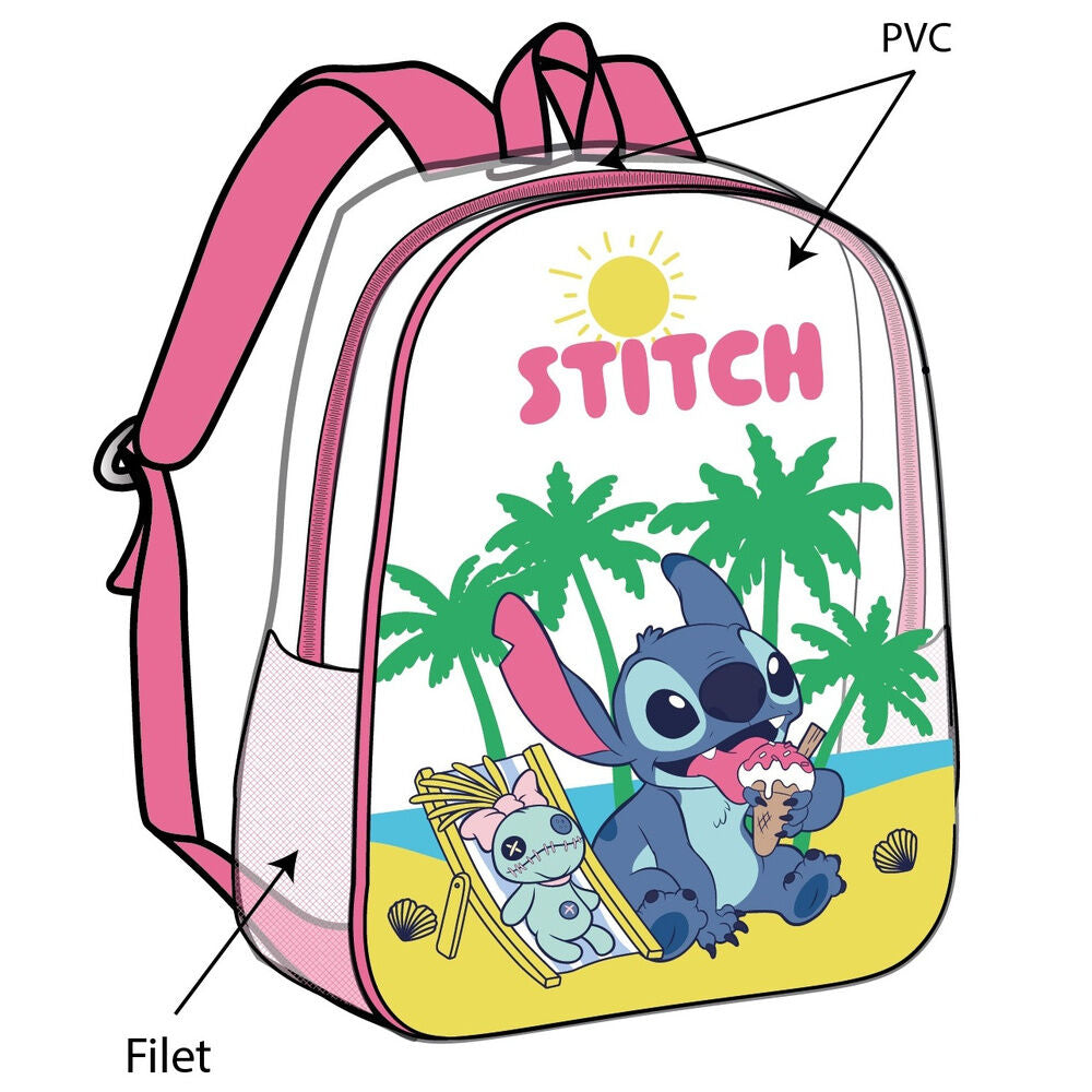 Mochila de Praia Transparente Anti-Areia Stitch Disney 31cm