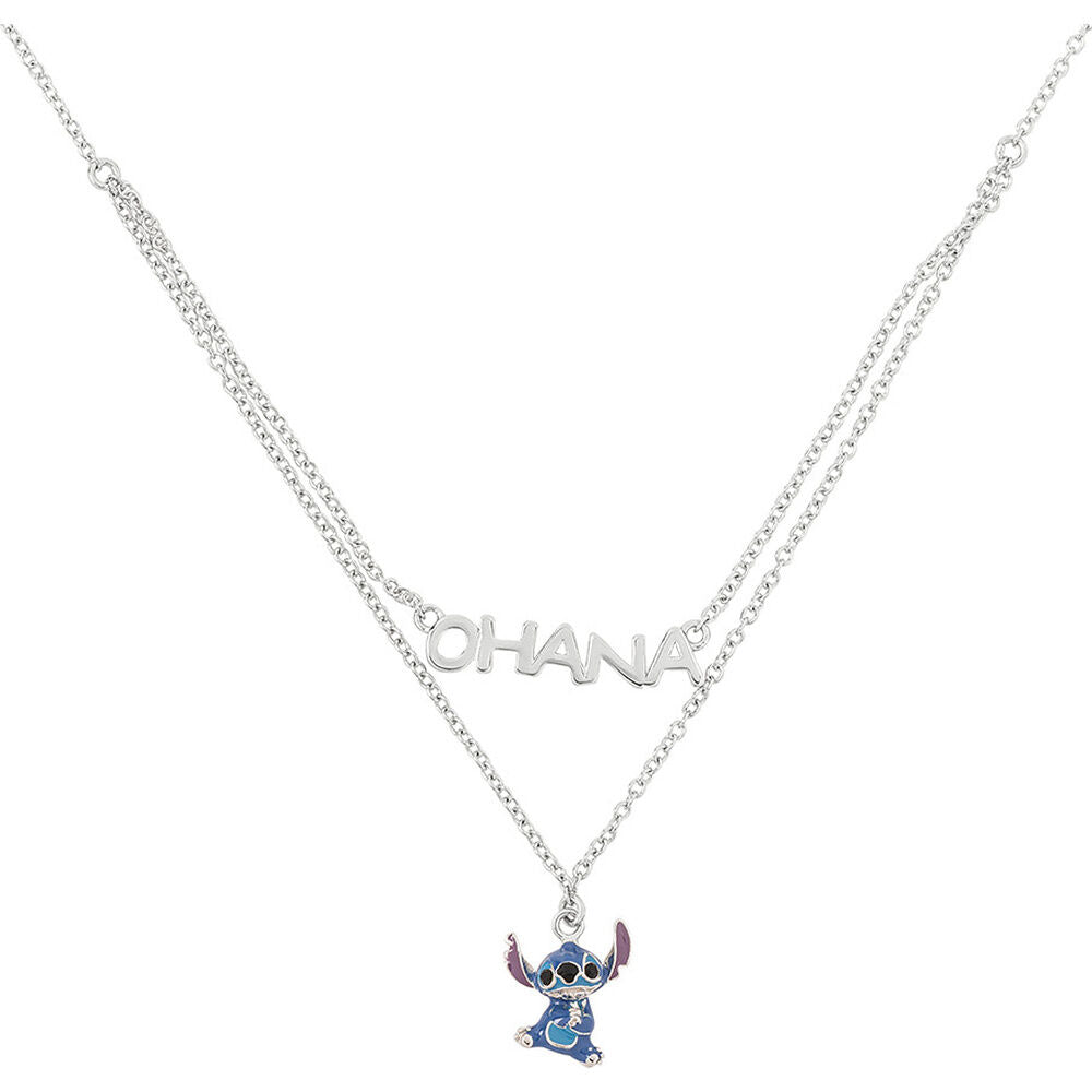 Colar de Prata Ohana Stitch Disney