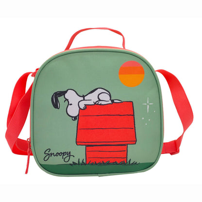 Conjunto de Mochila Escolar Trolley + Estojo + Lancheira Térmica Snoopy Peanuts