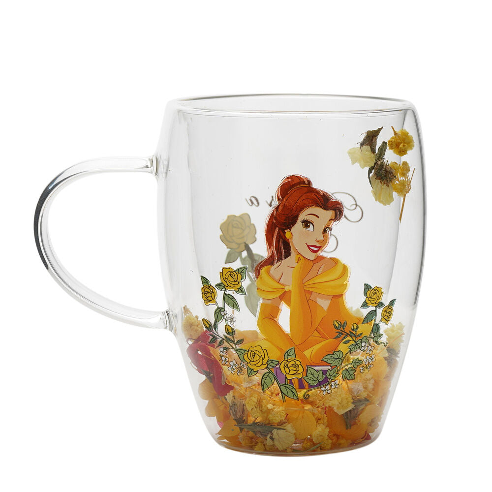 Caneca Cristal Flores Secas Bella Princesas Disney