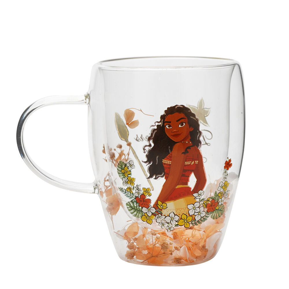 Caneca Cristal Flores Secas Vaiana Moana Princesas Disney
