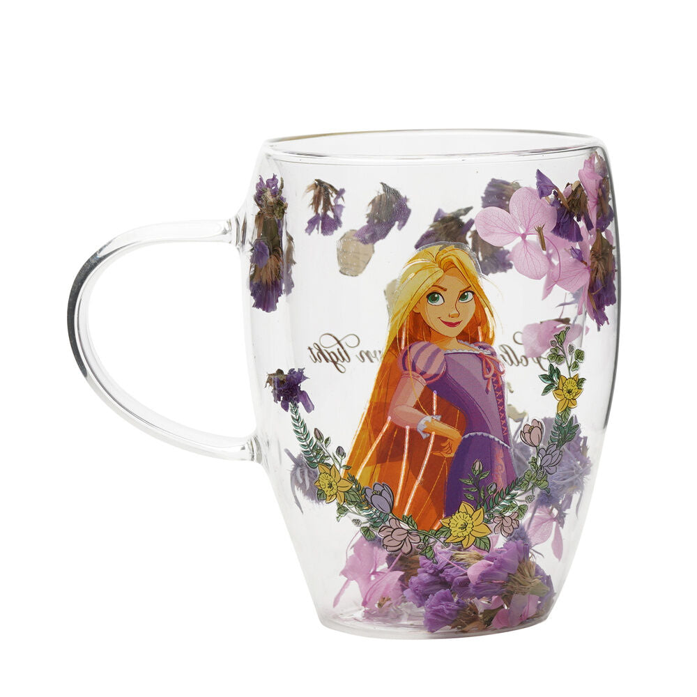 Caneca Cristal Flores Secas Rapunzel Princesas Disney
