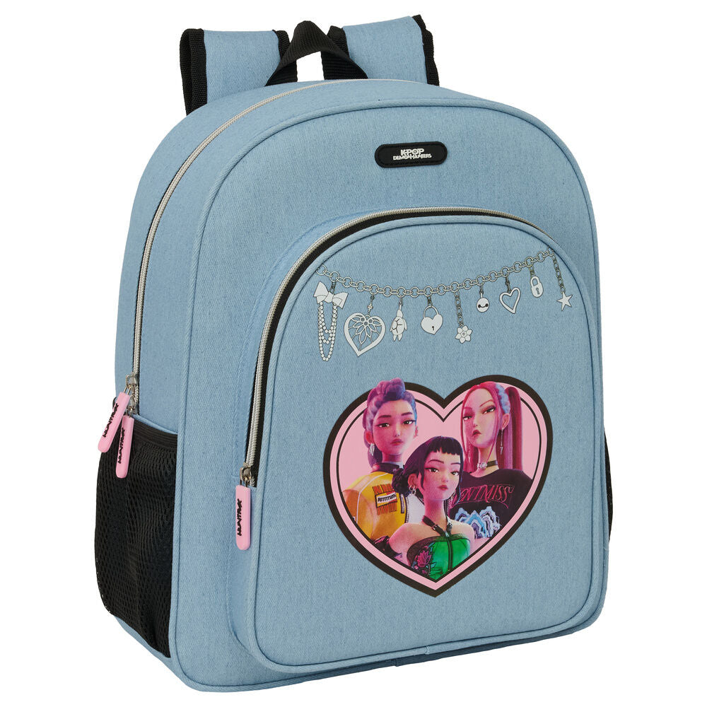 Mochila Escolar Huntrix K-Pop Demon Hunters 38cm Adaptável