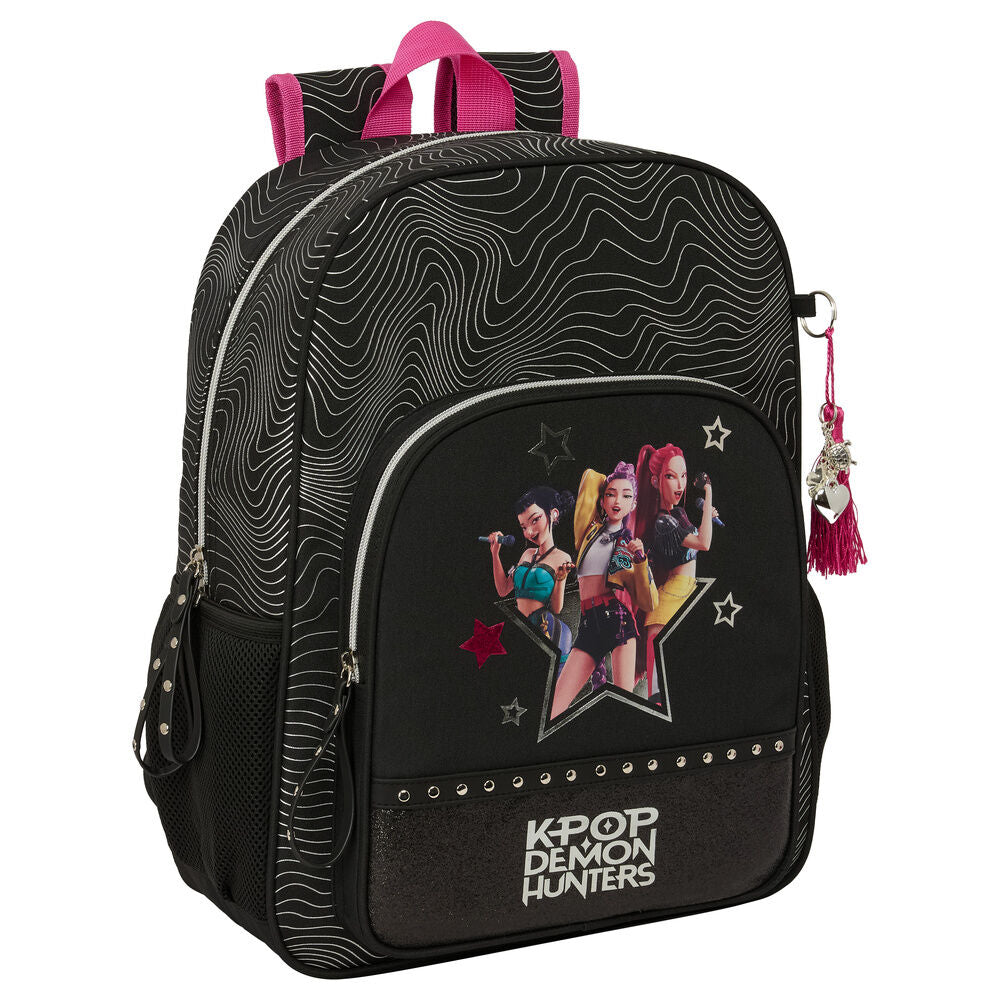 Mochila Escolar Energy K-Pop Demon Hunters 42cm Adaptável