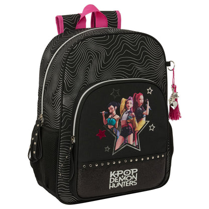 Mochila Escolar Energy K-Pop Demon Hunters 42cm Adaptável