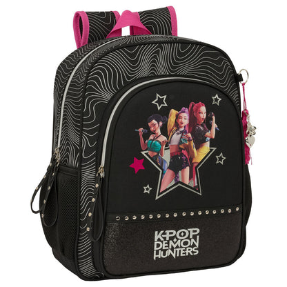 Mochila Escolar Energy K-Pop Demon Hunters Adaptável 38cm
