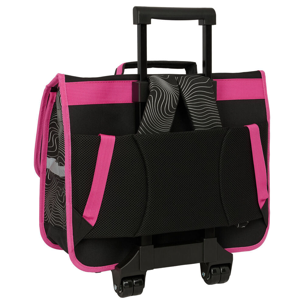 Trolley escolar de carrinho preto e rosa da coleção Energy K-Pop Demon Hunters Guerreiras do K-Pop