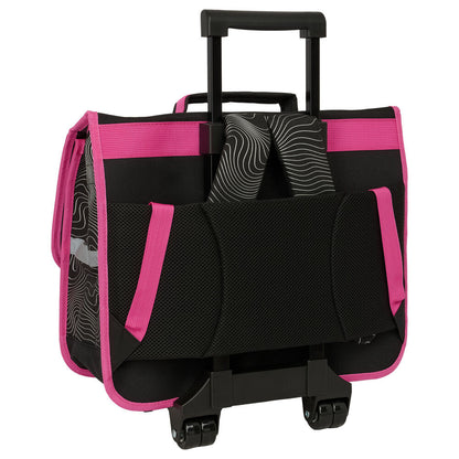Trolley escolar de carrinho preto e rosa da coleção Energy K-Pop Demon Hunters Guerreiras do K-Pop