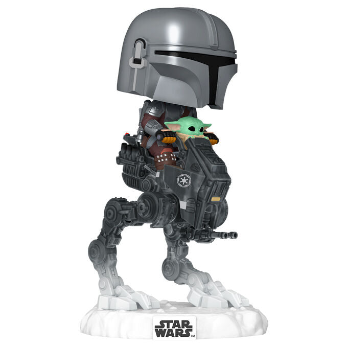 Funko POP Rides Deluxe Star Wars Mandalorian &amp; Grogu The Mandalorian with Grogu in Imperial Remnant AT-RT
