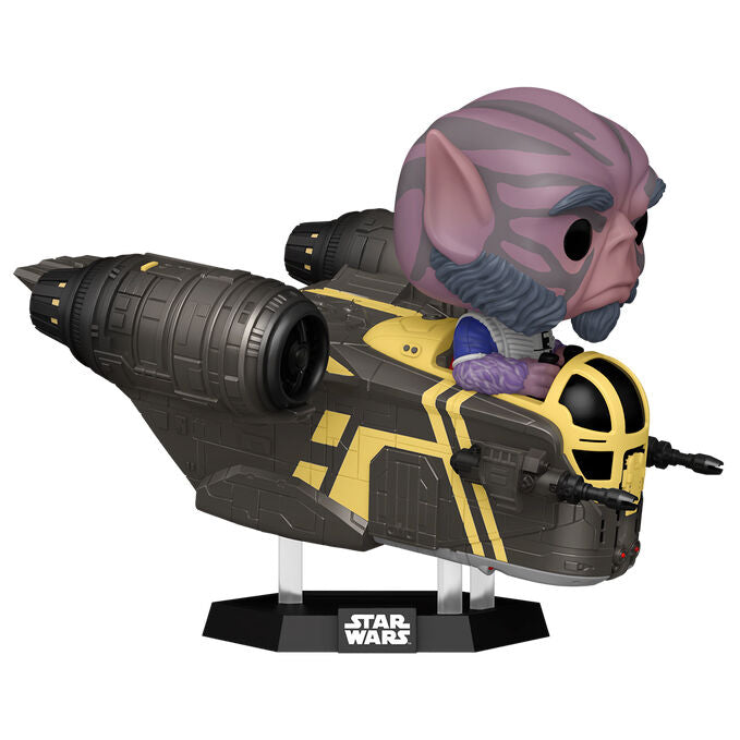 Funko POP Rides Deluxe Star Wars Mandalorian &amp; Grogu Zeb Orrelios in the Razor Crest