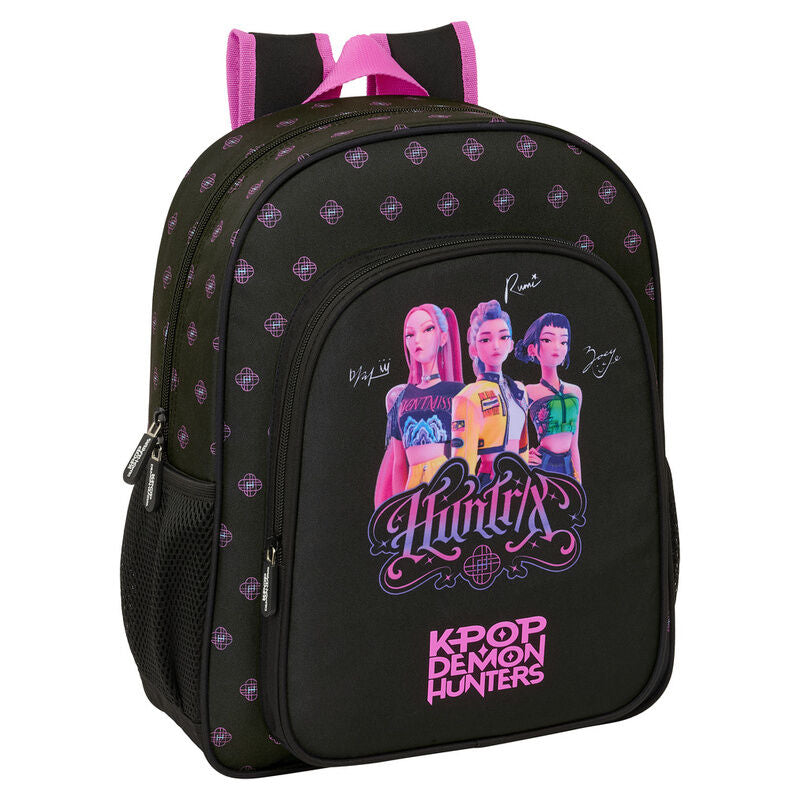 Mochila Escolar Preta K-Pop Demon Hunters 38cm